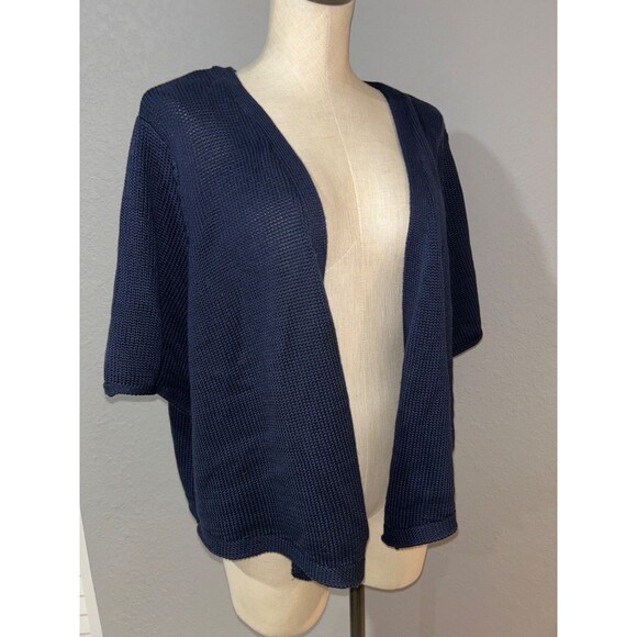 Woman Within Women’s Cotton Cardigan Sweater size 1X Short Sleeve Cotton Blend - Picture 5 of 9